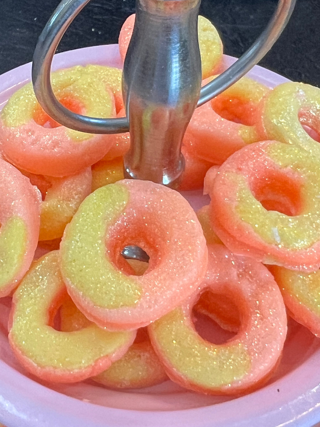 Peach Ring Candy Soy Wax Embeds Scented in Peach Candy- Candle Making