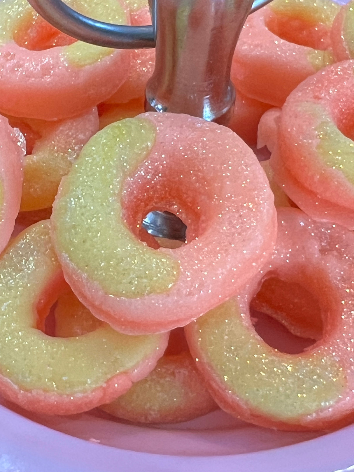 Peach Ring Candy Soy Wax Embeds Scented in Peach Candy- Candle Making