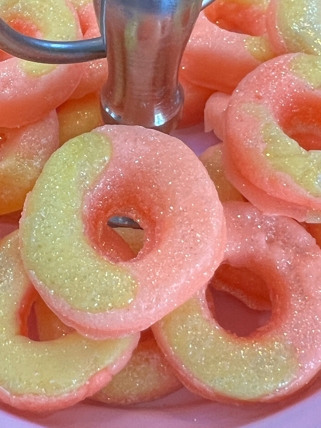 Peach Ring Candy Soy Wax Embeds Scented in Peach Candy- Candle Making
