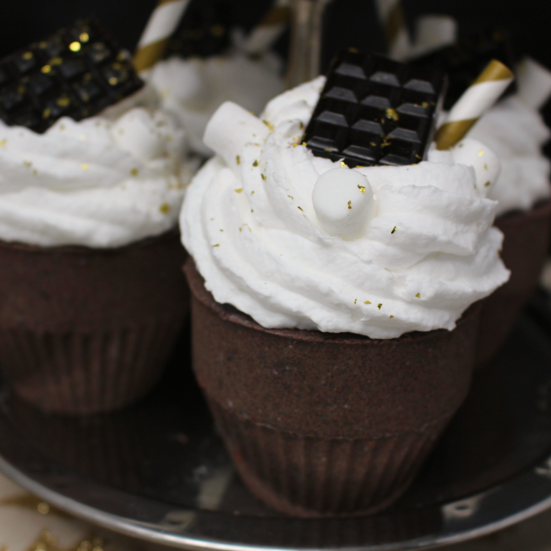 Hot Chocolate Bath Bomb Cupcakes