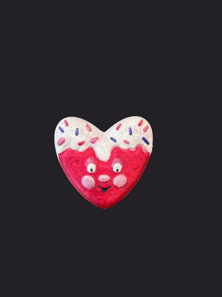 Frosted Heart with Sprinkles Plastic Hand Mold