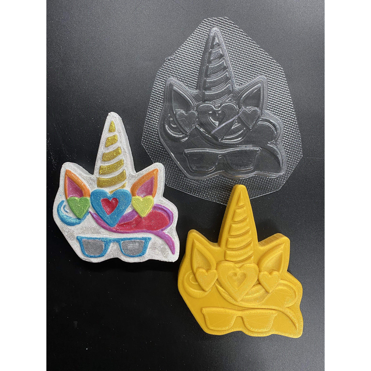 Unicorn with Shades Plastic Hand Mold