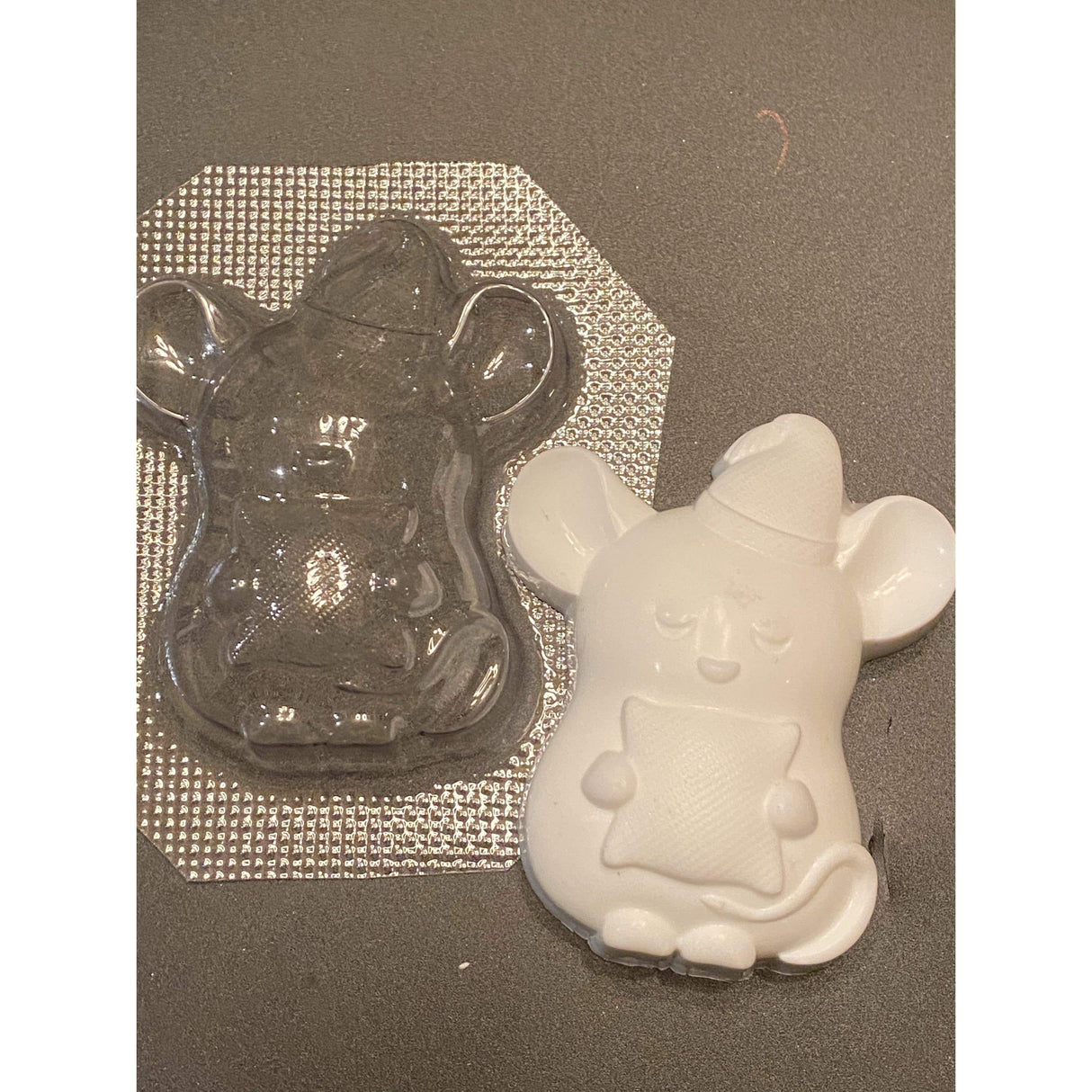 Mouse with Nightcap Plastic Hand Mold